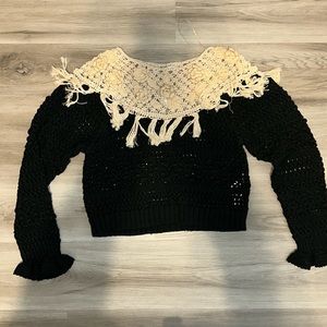 Zara 2 tone crochet sweater
